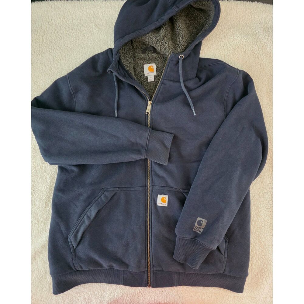 Carhartt Rain Defender Heavyweight Sherpa Lined Full Zip Hoodie Jacket XL